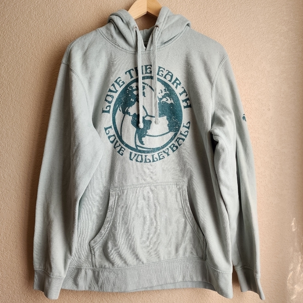 No Dinx Womens Mint Green Hooded Volleyball Sweatshirt Size L - Picture 1 of 13